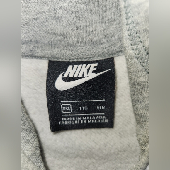 Nike Mens 2XL Gray & Charcoal Grap Full Zip Fleece Sweatshirt Hoodie - Picture 6 of 7